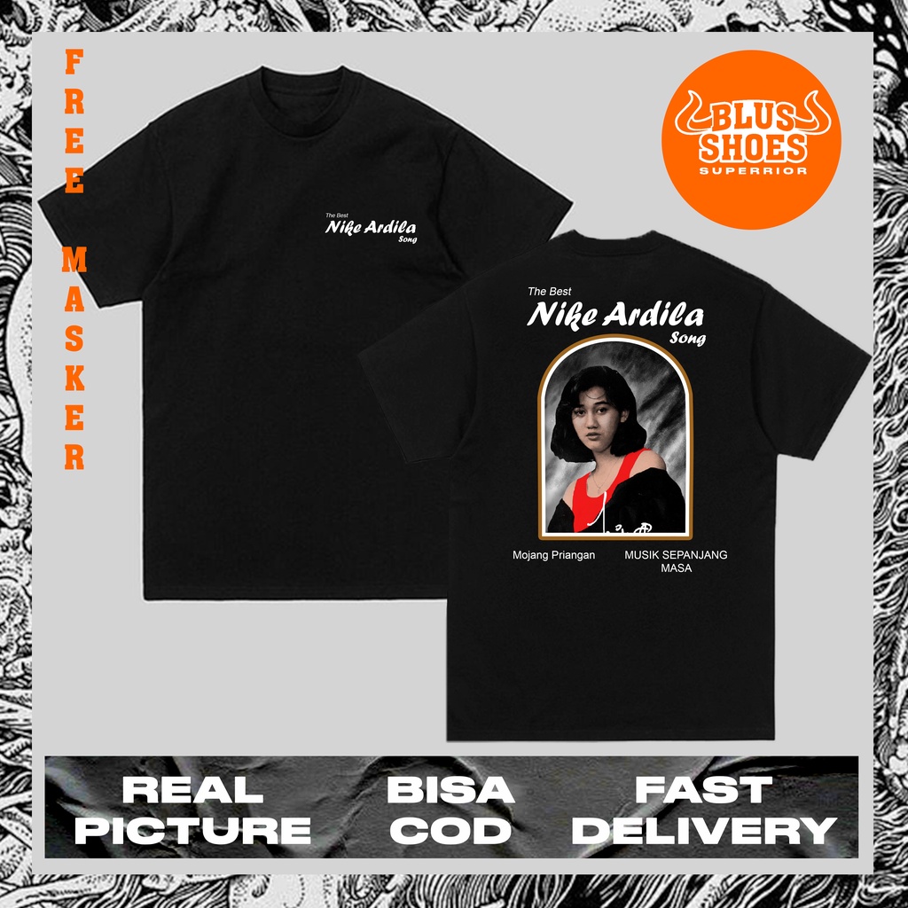 KAOS NIKE ARDILA - KAOS MUSIK - KAOS TISU MAGIC - TISU MAGIC - TISU BASAH - KAOS HITAM - KAOS PREMIU