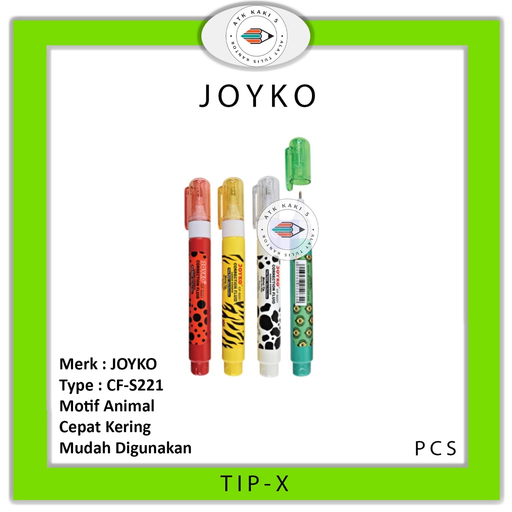 

JOYKO - Correction Fluid Motif Animal Tip-X Cair CF-S221 - Pcs