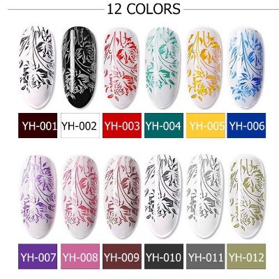 STAMPING GEL COLOR 12 warna / color stamping gel stamp gel plat cat stamping gel jelly