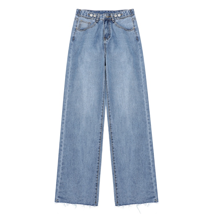 Jeans High Waist Straight Loose Korean Style Dengan Warna Biru  Celana Wanita