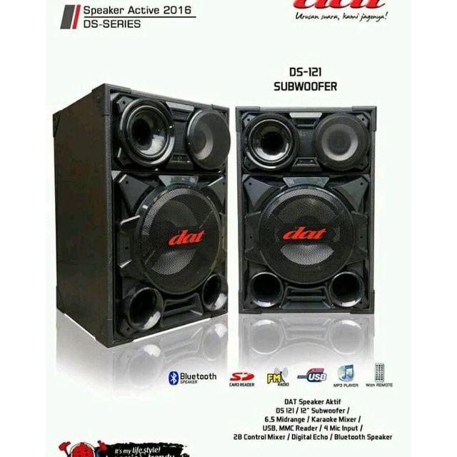 Speaker Aktif dan pasif 12 inch Dat ds121 ds 121 original bluetooth Harga sepasang
