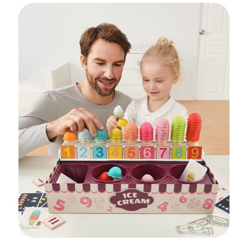 Top Bright Math Logic Ice Cream Number mainan edukasi anak belajar angka berhitung