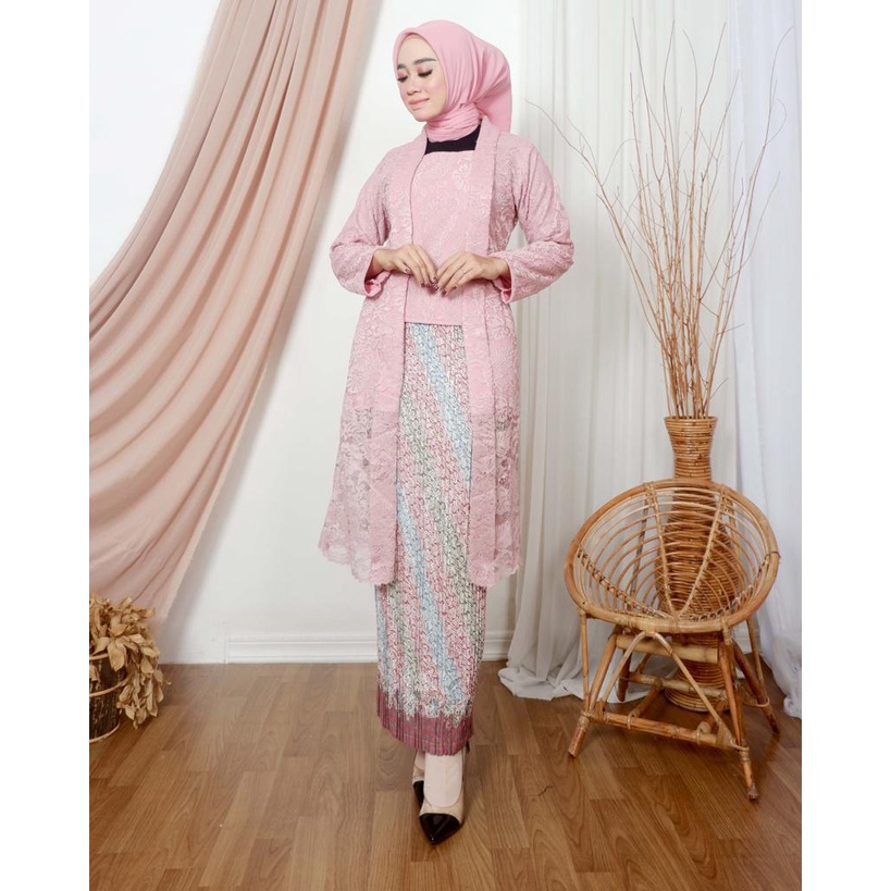 Kebaya Tunik Kutu Baru Brokat Modern / Kebaya Wisuda / Kebaya Lamaran / Kebaya Pesta / Kebaya Brukat / Kebaya Kondangan / Setelan Kebaya Brukat Tradisional