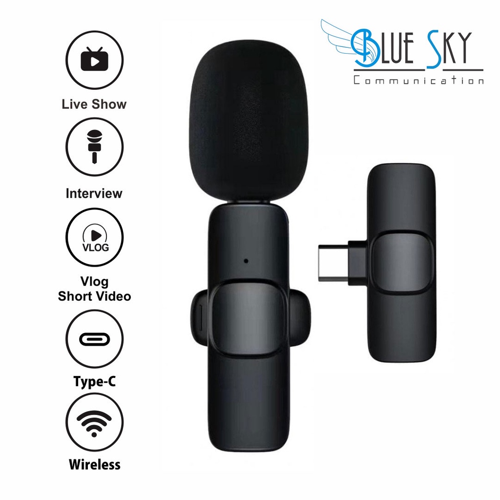 MICROPHONE WIRELESS K8 TYPE C MIC BROADCAST