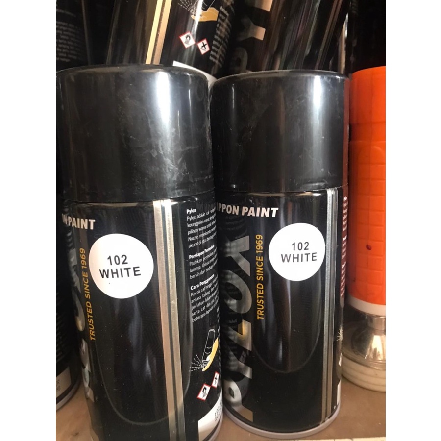 pylox cat semprot nippon paint spray paint putih hitam clear dll