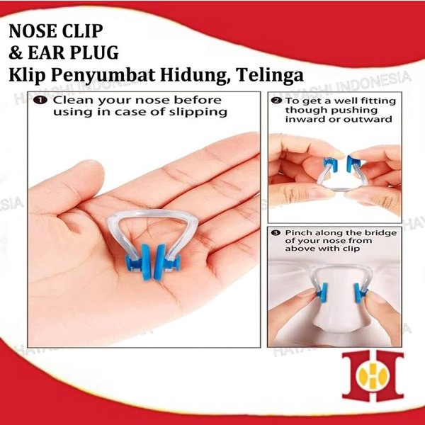 Clip Klip Penutup Penyumbat Hidung Telinga Alat Bantu Renang Earplug