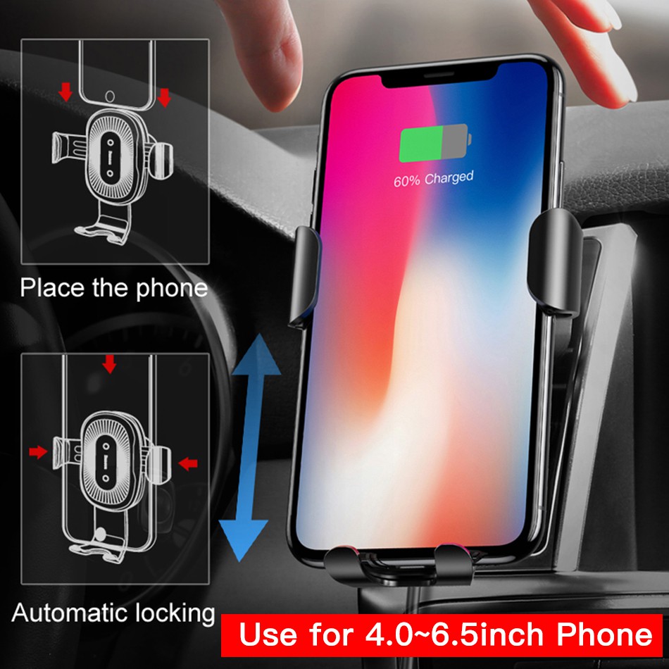 Baseus Car Holder Qi Wireless Charger - Black