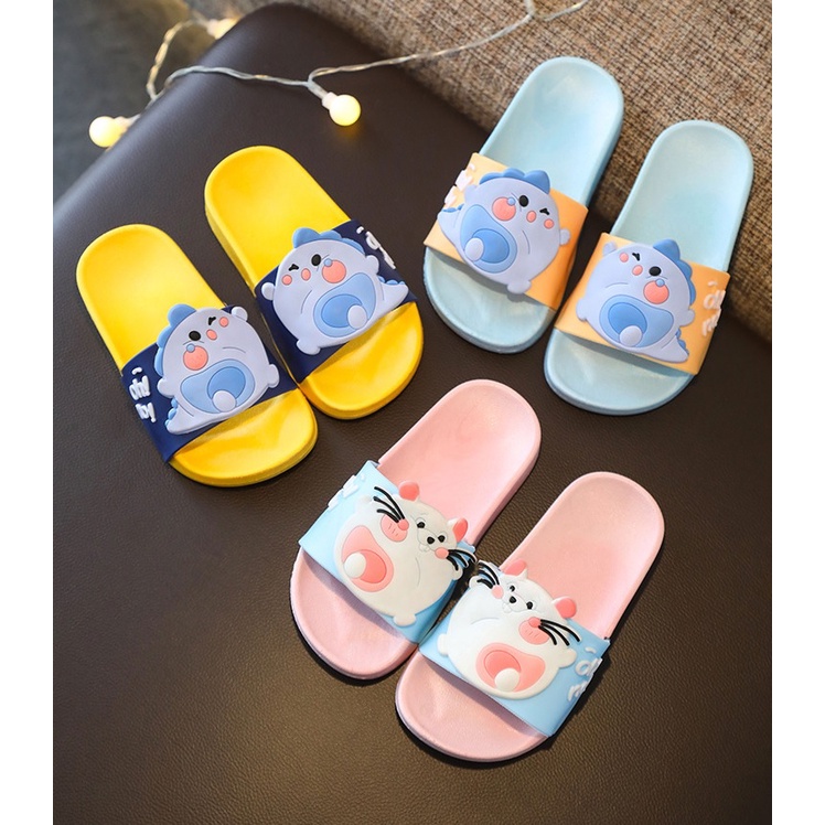 NEW Sandal eva slop import motif dino tikus