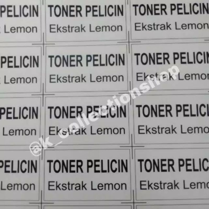 

STIKER TONER PELICIN 1 BAL