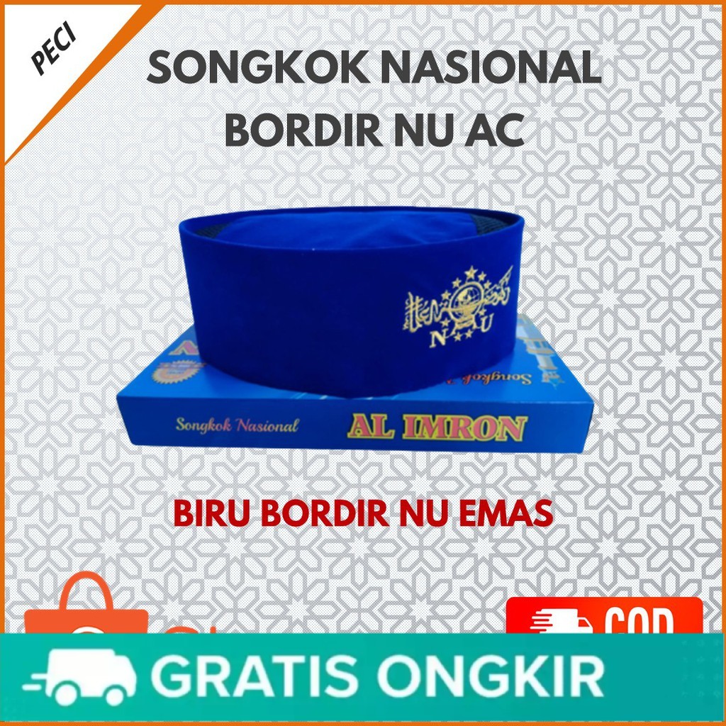 Songkok NU Peci NU Peci Nasional Bordir NU Peci Biru Bordir NU Emas Peci Bordir NU Biru AC