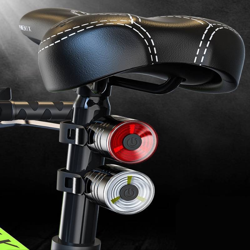 [ Rainproof buttonbattery chargeable Bicycle Tail Lights] [ Bike Safety Warning Front Headlight &amp; Rear Taillight ] [MTB Road Mountain Cycling Lamp]