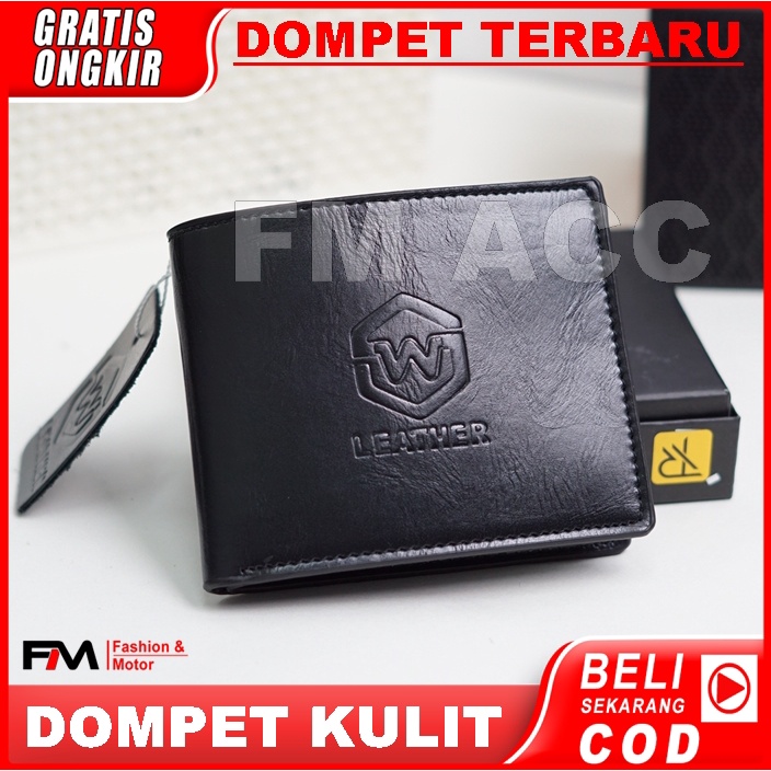 TERBARU Dompet Lipat WG LEATHER/Dompet Pria Keren-Hitam