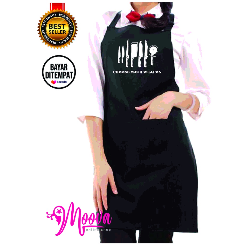 Apron Celemek Chef choose your weapon Premium Quality