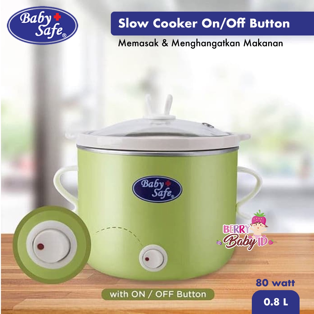 Baby Safe Slow Cooker On/Off Button 0.8L LB008 Perlengkapan MPASI Berry Mart