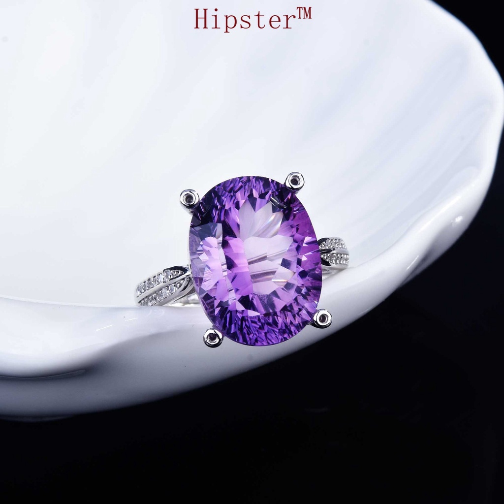 Cincin S925 Silver Amethyst Model Terbuka