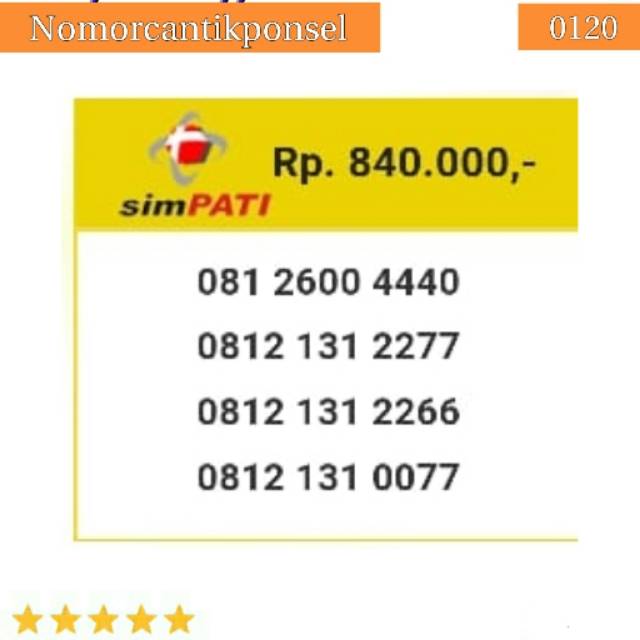 Nomor cantik simpati 0812 seri triple 444 aabb 2277 rapi #0120