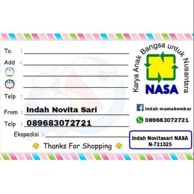 Label Pengiriman Nasa 100 Lembar