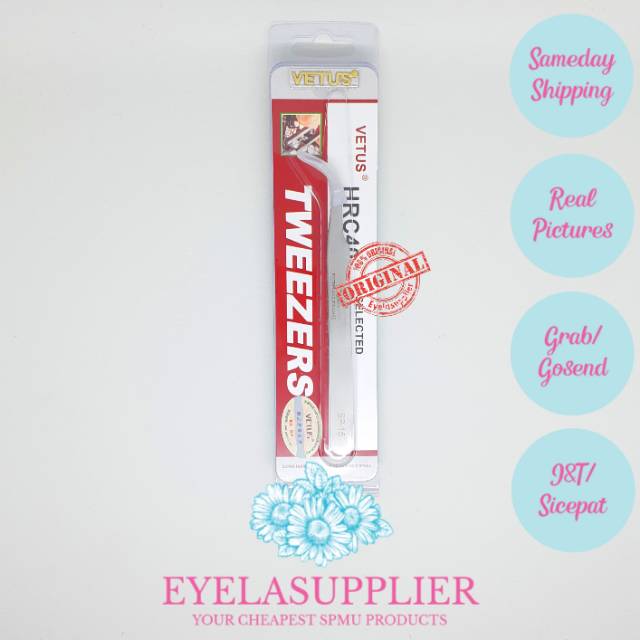 Vetus Tweezer lurus bengkok Pinset Eyelash Extension