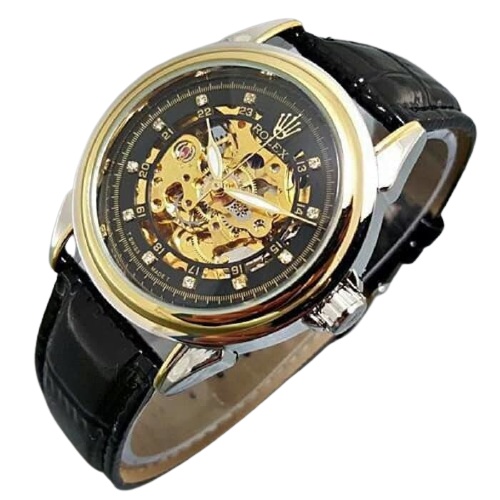 Jam Tangan Pria / CeweK Rolex Skeleton Kulit Automatic Jam Tangan Automatic