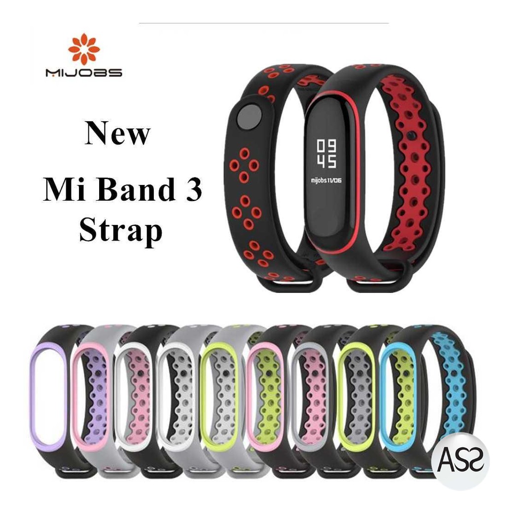 ASS Shop - Mijobs Sport Strap Watchband Breathable Silicone Xiaomi Mi Band 3/4