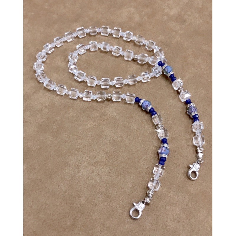 Strap Masker  Kristal Clear bening kubus 8mm