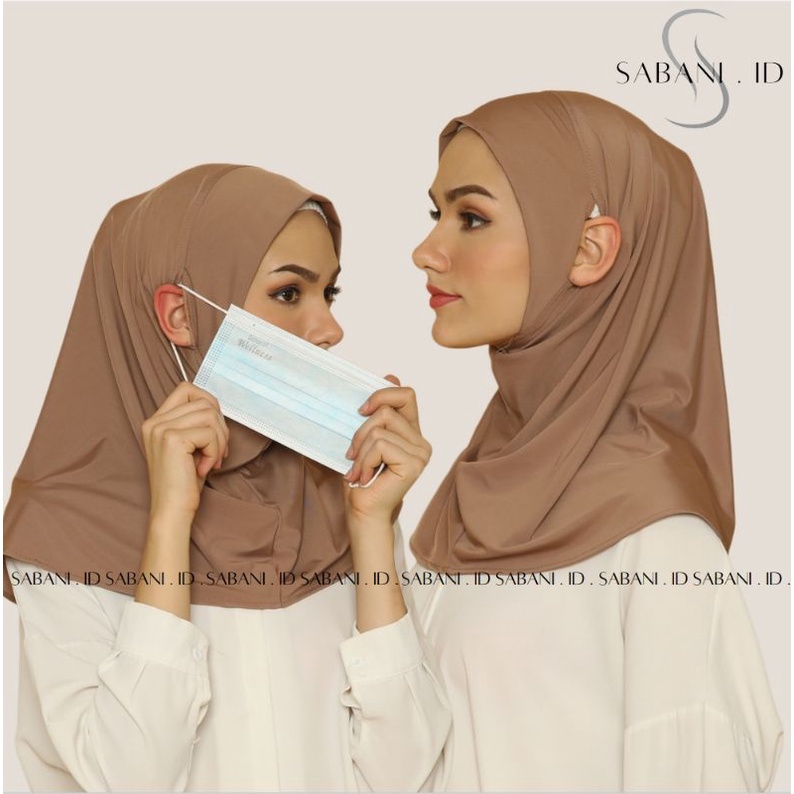 Hijab Sport Jersey Lubang Telinga | Hijab Sport New Normal Series | Hijab Instan |Hijab Olahraga | Kerudung Olahraga | Bergo Instan-4