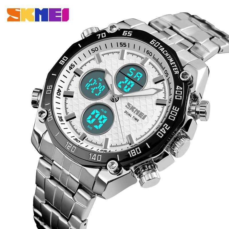 SKMEI 1302 Jam Tangan Watch Pria Digital Analog Stainless Steel