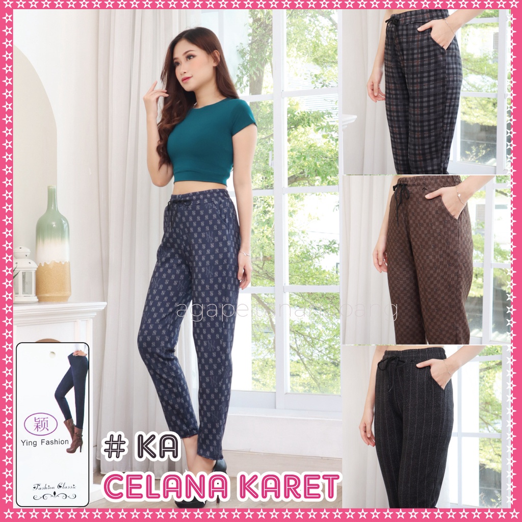 Celana DOTY *Kotak Black* / celana bahan BAGGY / celana kotak import