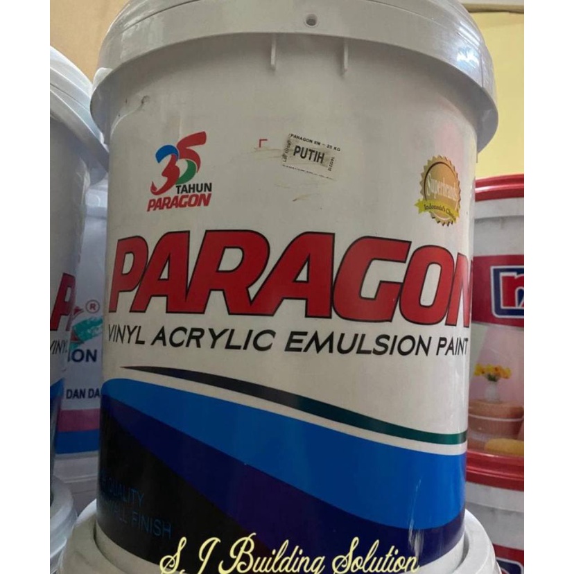 Cat Tembok Air Paragon Putih Hitam 25 kg/ Pail Warna Warni