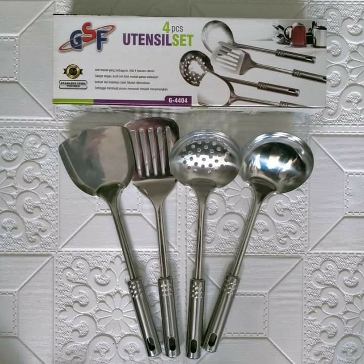 SPATULA SET 4PCS / SPATULA SET STAINLESS STEEL 4PCS / SUTIL SET STAINLESS STEEL 4PCS GSF G-4404 / GSF 4404 / GSF G 4404