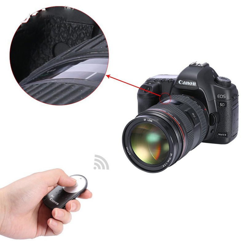 Wireless IR Camera Remote Controller for Canon Rebel XT XTi T1i T2I T3i 5D Mark II - Black