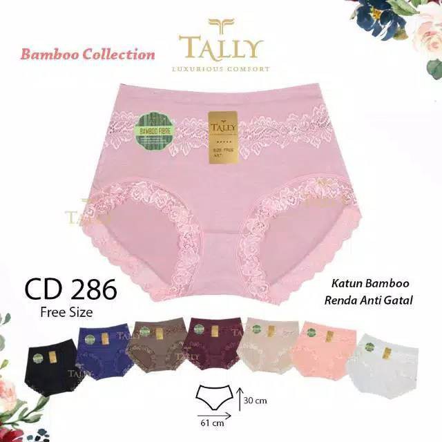 TALLY CD CELANA DALAM RENDA 286 I FIT XL | HIGHWAIST | FREE SIZE | BAHAN KATUN BAMBOO | HIGH WAIST