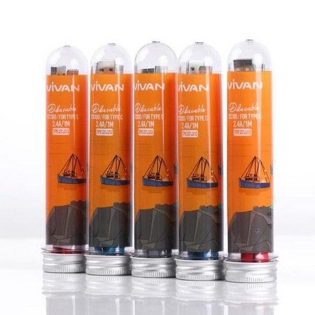 Kabel Data Type C VIVAN CTC100 1 Meter Flat Mini Tube - ORIGINAL