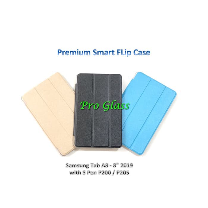 SAMSUNG TAB A 8&quot; 2019 PREMIUM SMART FLIP COVER LEATHER CASE P200 P205