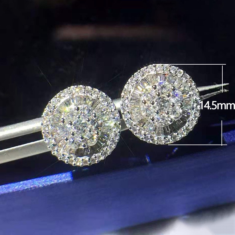 Fashion Luxury Women's Stud Earrings With Brilliant Crystal Cubic Zirconia Statement Accessories For Party Jewelry Gift