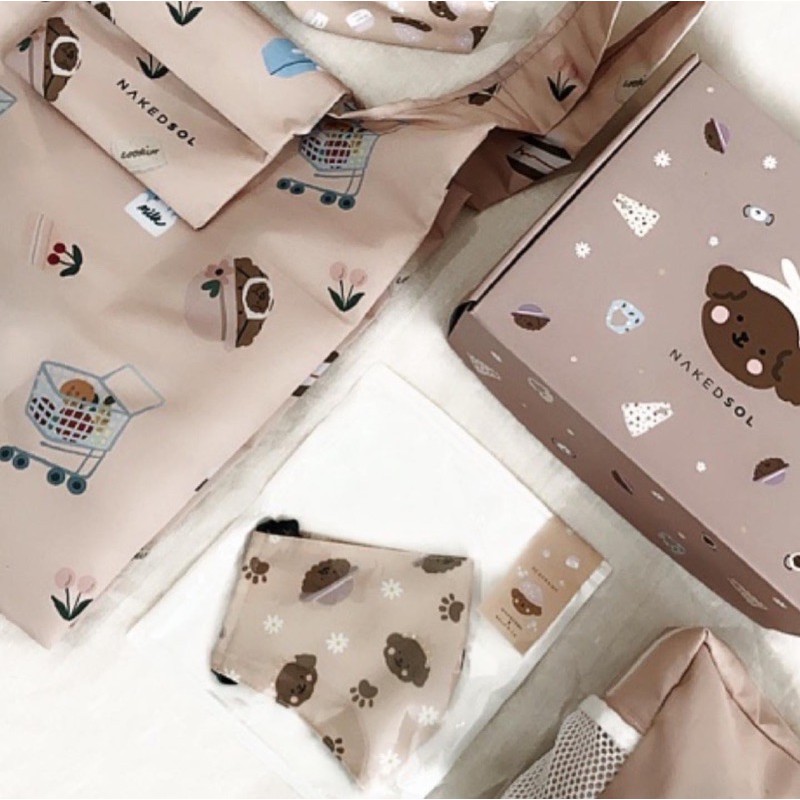 [NEW] Shopping Bag Nakedsol x KellysandCo Merchandise Set Pink & Oat (Bisa SET/SATUAN) - Ideku