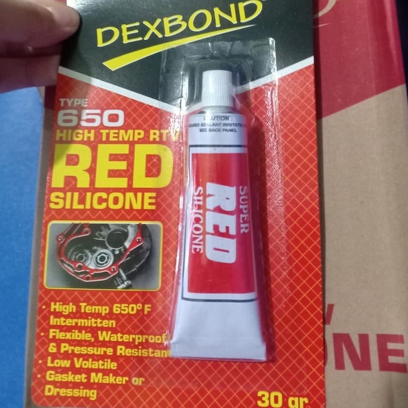 

DEXBOND Silicone Red Lem Gasket Sealant Lem Merah Hi-Temp Tahan Panas (30 gram)