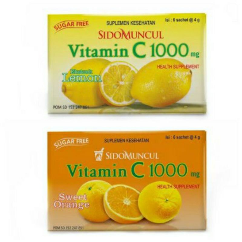 Vitamin C 1000 Sidomuncul Serbuk Jeruk multi fitamin Jaga Daya Tahan Tubuh