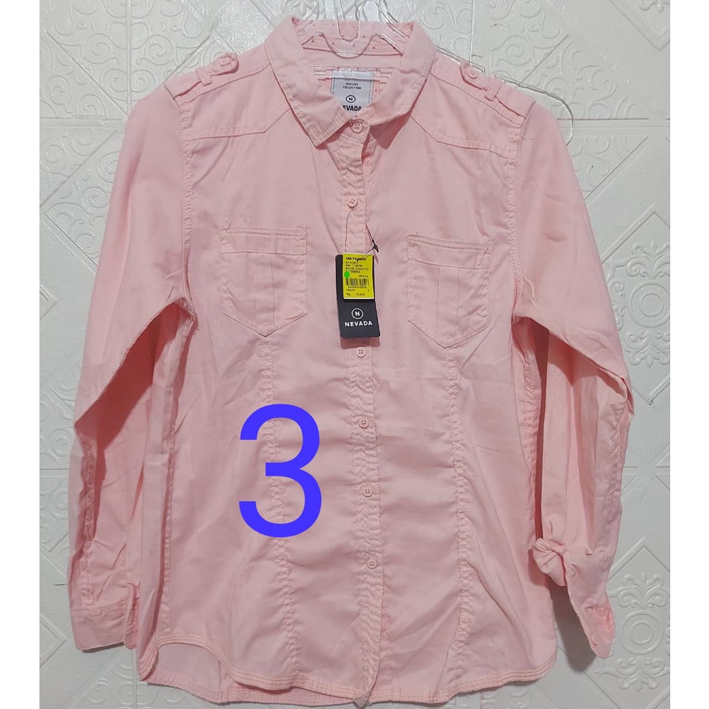 S/L/XL-NEVADA/Kemeja Wanita LENGAN PANJANG/Polos-5