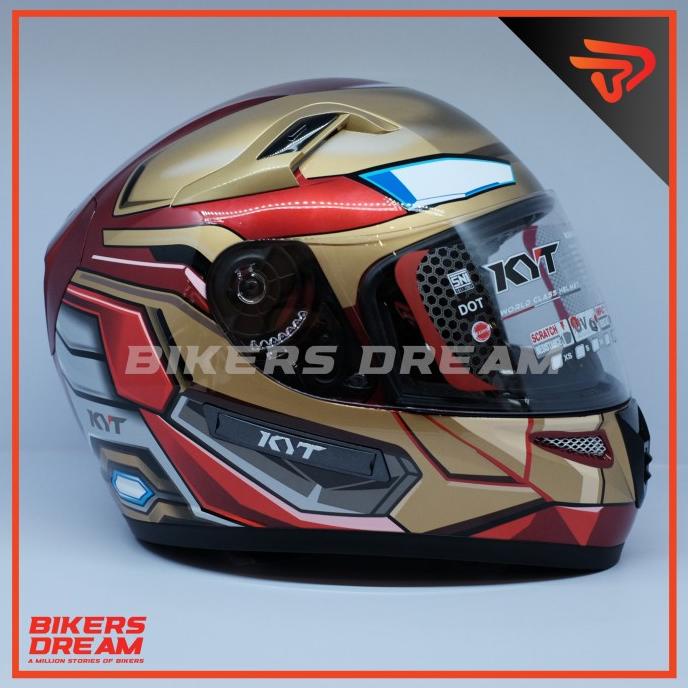 Helm Full Face Kyt K2 Rider Marvel Iron Man Red Maroon/Gold Size L Xexevaamaliastore