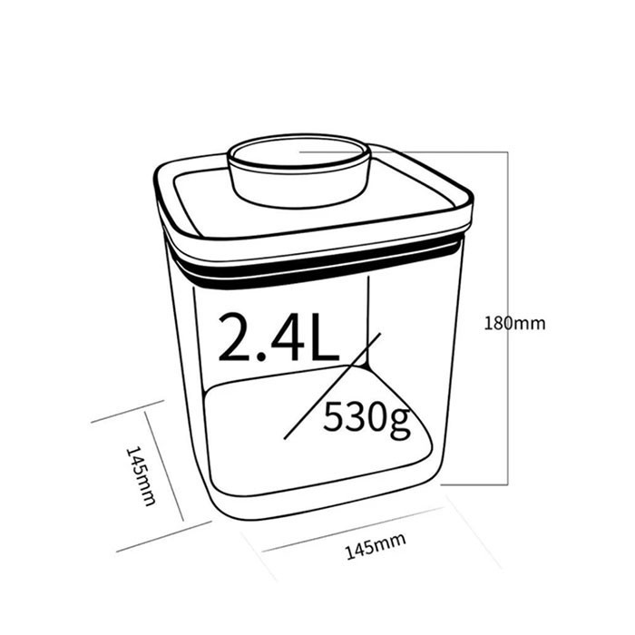 Ankomn - Airtight Canister Everlock 2.4L (Clear)-1