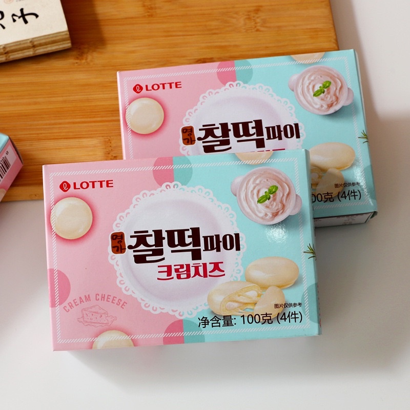 Jual Lotte Cream Cheese Mochi Glutinuous Rice Cake Pie Snack Korea 100 ...