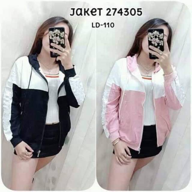 Jaket sport resleting, jaket sport woman kombinasi