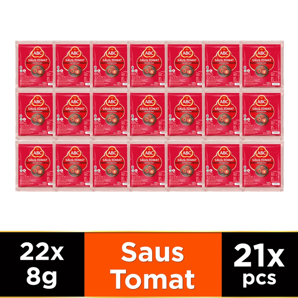 

ABC Saus Tomat 22 x 8 g - Multi Pack 21 pcs