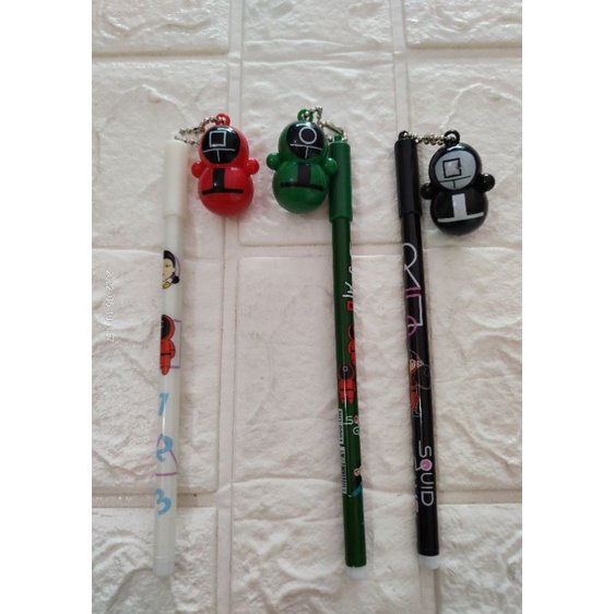 

3PCS!! Pena gel squid game/pulpen gel lucu/pulpen squid game/pena gel lucu murah/pena lucu