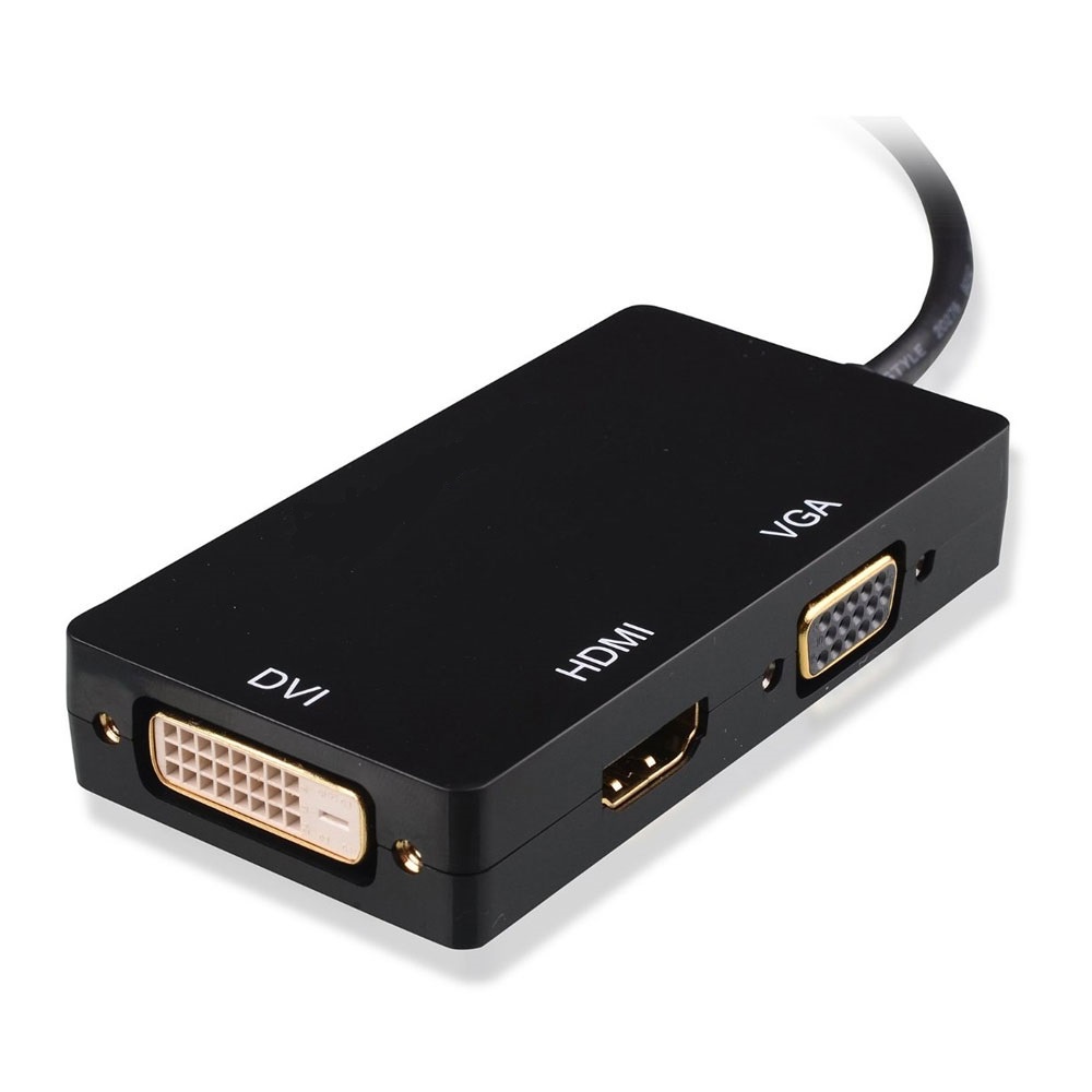 Konverter Mini Displayport ke HDMI/DVI/VGA (Thunderbolt Port Compatible) - MDP1IN3 - Black