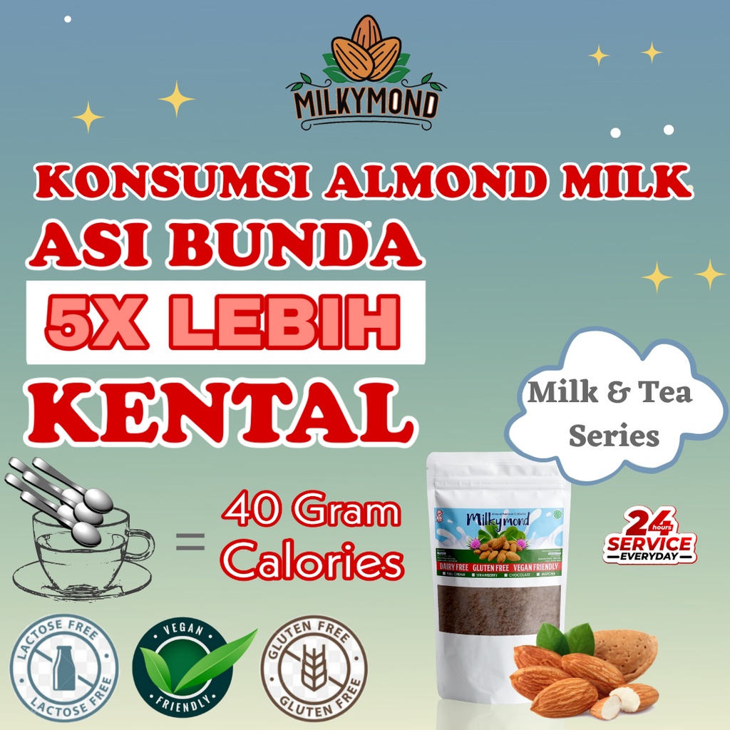 [BUY 2 GET 1 FREE] Susu Almond Premium MILKYMOND Milky Almond 180 Gram Variant 4 Rasa Tea Teh Susu