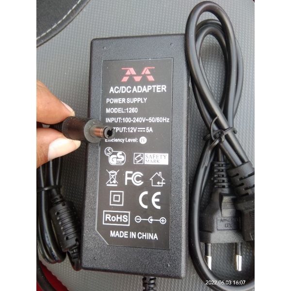 Adaptor DC 12V 5A input ac 100-240V MADE IN CHINA