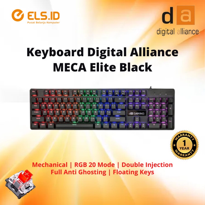 Jual Keyboard Gaming Digital Alliance MECA Elite Black (Switch Red