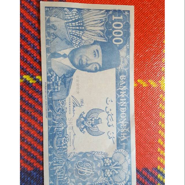 Uang Kuno Soekarno 1000rp 1964 Biru